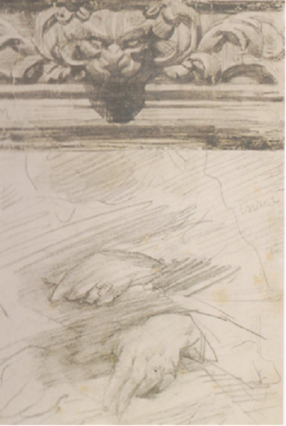 James Ensor - Detail kast en schrijvende vrouw | MasterArt